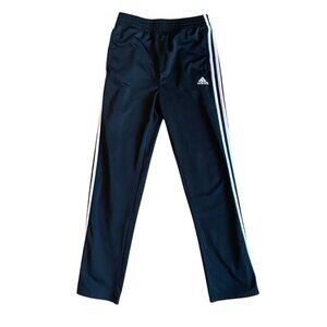 Adidas Youth Boys Black & White Striped Logo Straight‎ Leg Pants Size XL 18 / 20